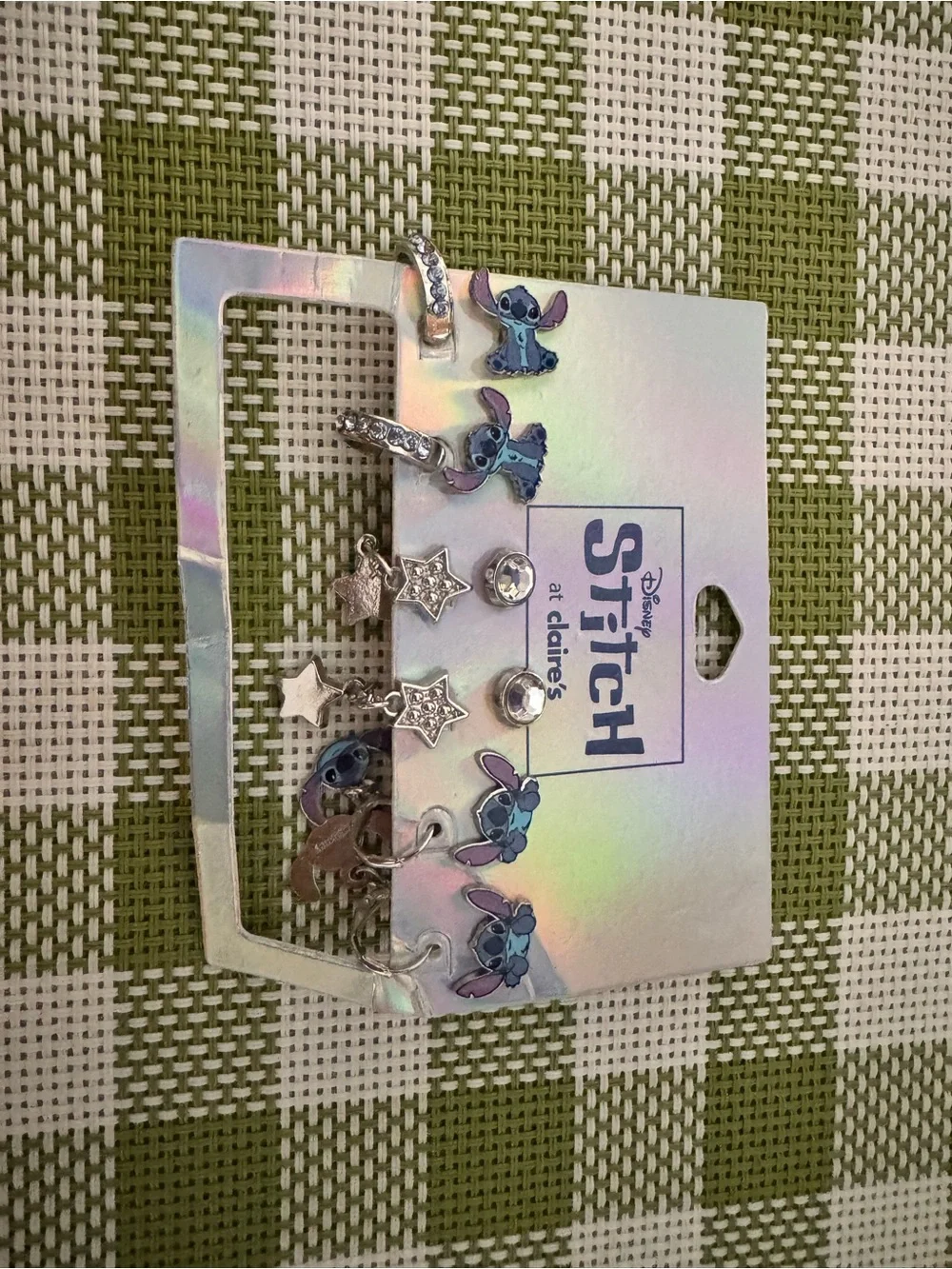Disney Stitch Earring Set in Blue and Silver